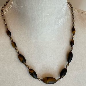 Kenneth Cole Reaction Tiger’s Eye and Metal Beaded Necklace.